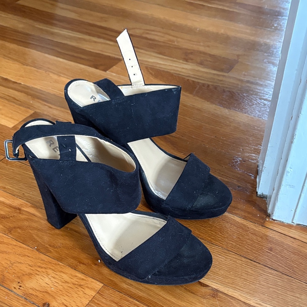 Black Suede Women's Heels